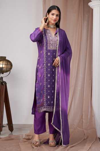 Amani Paisley Woven Kurta Pant Set 