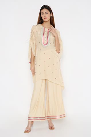 Neha Mehra Butti Embroidered Kaftan & Palazzo Set 