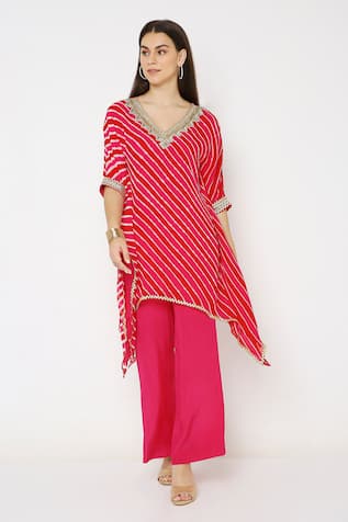 Neha Mehra Asymmetric Kaftan & Palazzo Set 