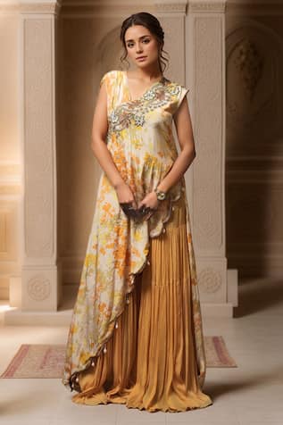 Samyukta Singhania Floral Print Tunic With Sharara 