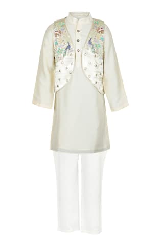 Jungle Paradise Embroidered Bundi Set 