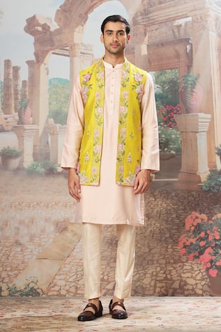 Asuka Garden Embroidered Bundi Kurta Set 