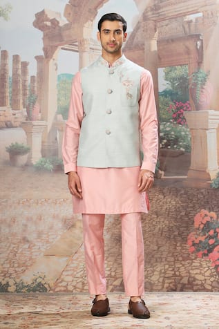 Asuka Zardozi Embroidered Bundi Kurta Set 