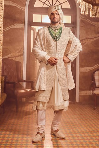 Asuka Zardozi Embroidered Sherwani Set 