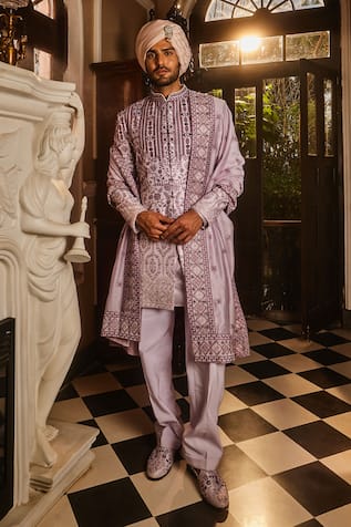 Asuka Tonal Resham Embroidered Sherwani Set 
