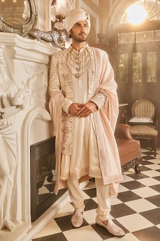 Asuka Ivory Hand Embroidered Sherwani Set 