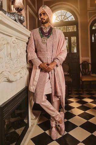 Asuka Zari Embroidered Sherwani & Kurta Set 