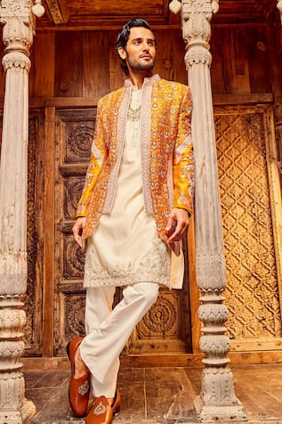 Asuka Phool Embroidered Sherwani Jacket Set 