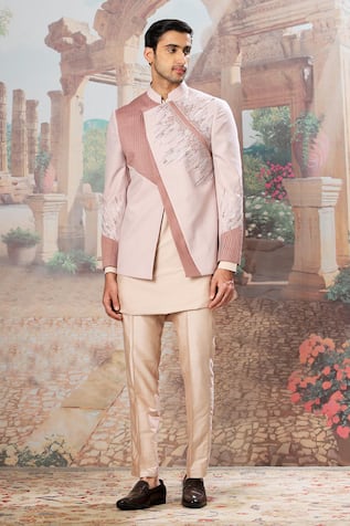 Asuka Lilac Asymmetrical Bandhgala Set 