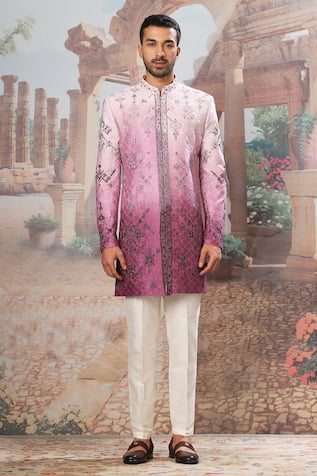 Asuka Ombre Floral Embroidered Sherwani With Pant 