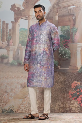 Asuka Multi Color Embroidered Kurta Set With Pant 