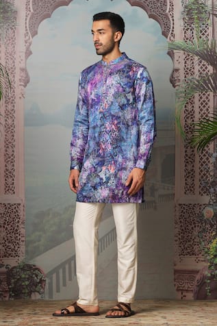 Asuka Cosmic Night Sky Embroidered Kurta Set 