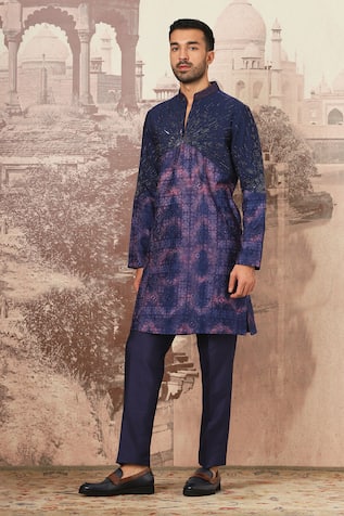 Asuka Indigo Blue Tie-Dye Kurta Set 