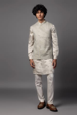 Paarsh Embroidery Cutdana Sequin Bundi & Kurta Set 