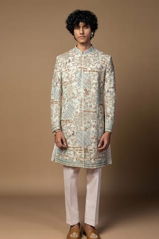 PAARSH Bageecha Embroidered Sherwani & Kurta Set 