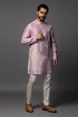 Paarsh Thread Embroidered Lilac Kurta Set 