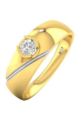 Gold Diamond Solitaire Placement Ring 