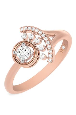 Geometric Carved Diamond Ring 