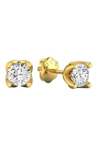 Yellow Gold Diamond Stud Earrings 