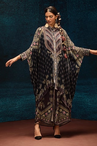 Rajdeep Ranawat Ajrakh Print Draped Skirt 