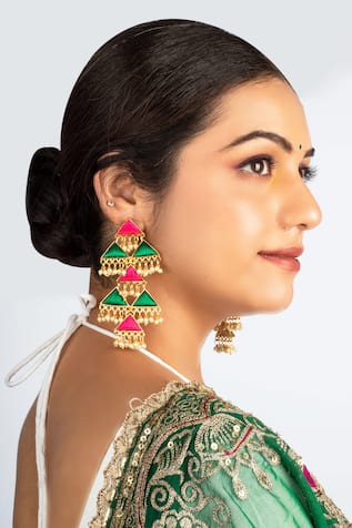 Triangle Shaped Dangler Earrings 
