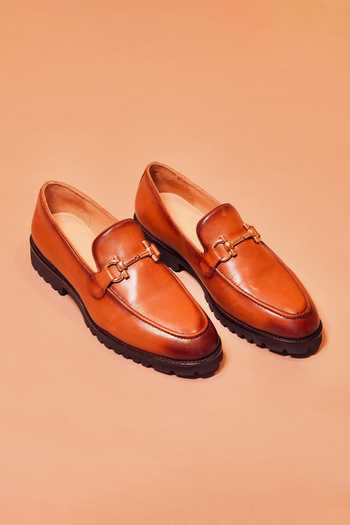 Dmodot Brown Hosbit Buckle Loafers 