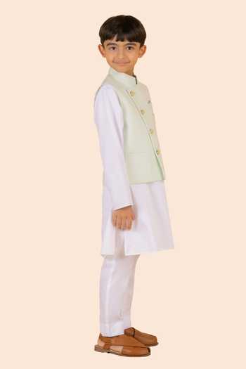 Partykles Sequin Bloom Motif Kurta Set 