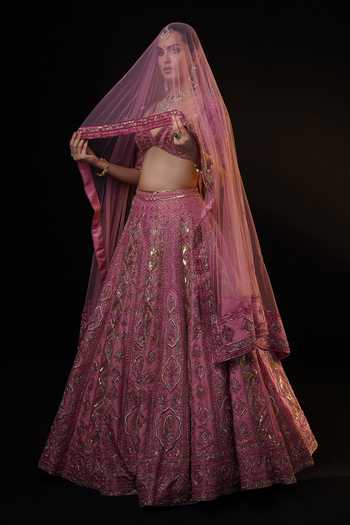 Ronak And Shruti Multi Color Embroidered Bridal Lehenga Set 