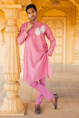 Sanvir Singh Zari Thread Embroidered Kurta Set 