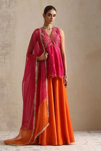 Shikha Mehta Paisley Flora Embroidered Peplum Kurti Set 
