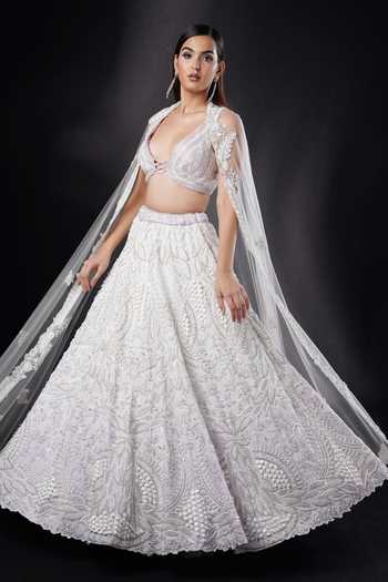 Ronak And Shruti 3D Pearl Embroidered Bridal Lehenga Set 