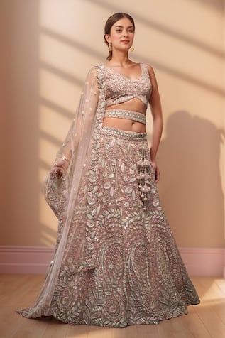 Samyukta Singhania Paisley Sequin Embroidered Lehenga Set 