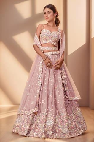 Samyukta Singhania Floral Bloom Zari Embroidered Lehenga Set 