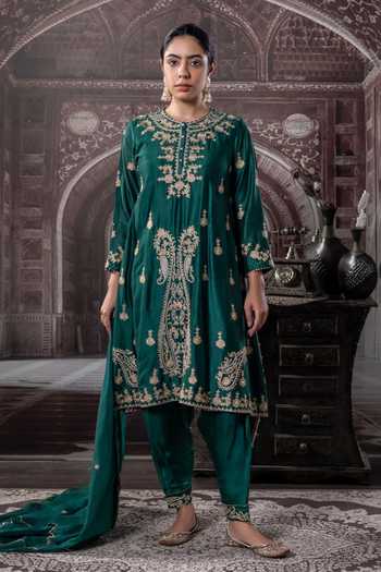 Label Radini Paisley Zari Embroidered Kurta Set 