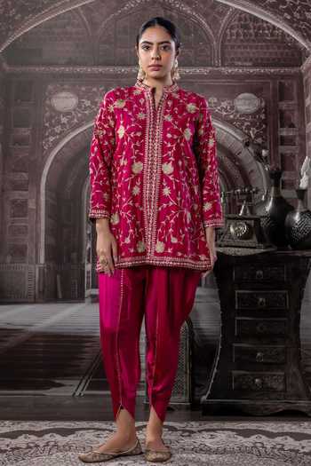 Label Radini Aari Embroidered Kurta & Dhoti Pant Set 
