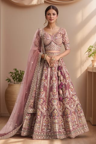 Samyukta Singhania Geometric Embroidered Lehenga Set 