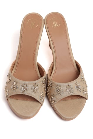 Gold Butti Embroidered Heels 