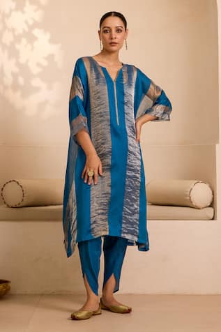 Label Mansi Nagdev Areeba Stripe Pattern Kurta With Tulip Pant 