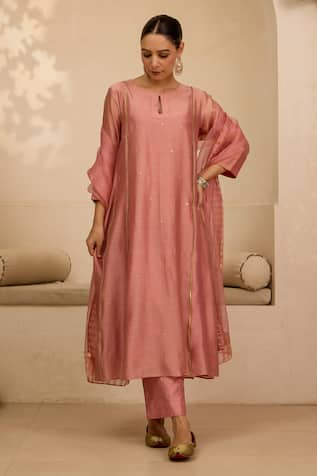 Label Mansi Nagdev Laila Embroidered A-Line Kurta Pant Set 