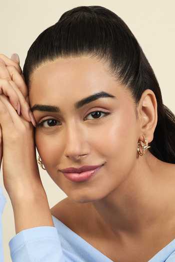 Isharya Crystal Embellished Eye Motif Hoops 