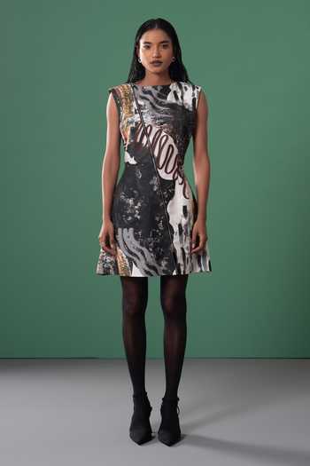 Advait Abstract Print Sleeveless Dress 
