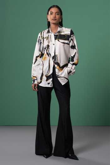 Advait Abstract Print & Embroidered Shirt 