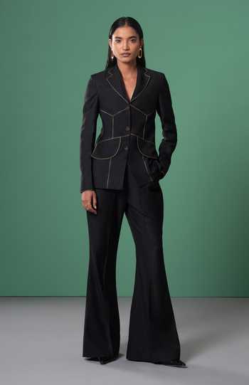 Advait Black Stitchline Tailored Blazer 