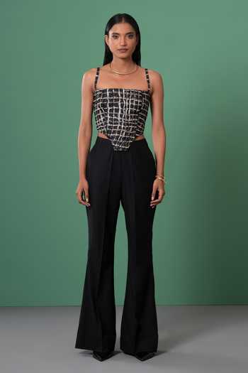 Advait Checkered Print Corset Top 