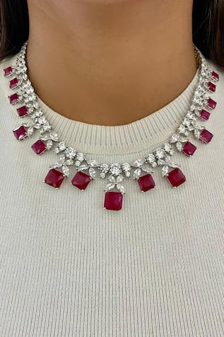 Butterfly Pattern Crystal Necklace Set 
