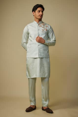 Masumi Mewawalla Zardozi Embroidered Bundi & Kurta Set 