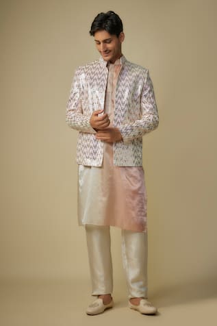 Masumi Mewawalla Sequin Embroidered Jacket & Pant Set 