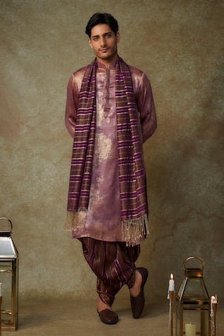 Masumi Mewawalla Foil Bloom Woven Kurta & Dhoti Set 