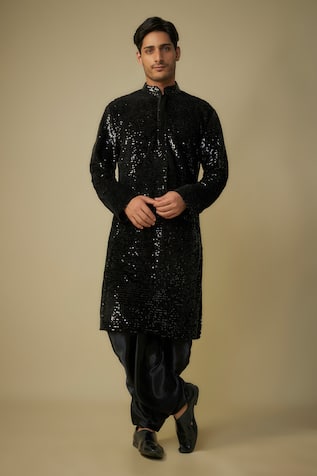 Masumi Mewawalla Sequin Embroidered Kurta With Dhoti 