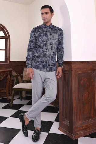 Abkasa Abstract Print Shirt 